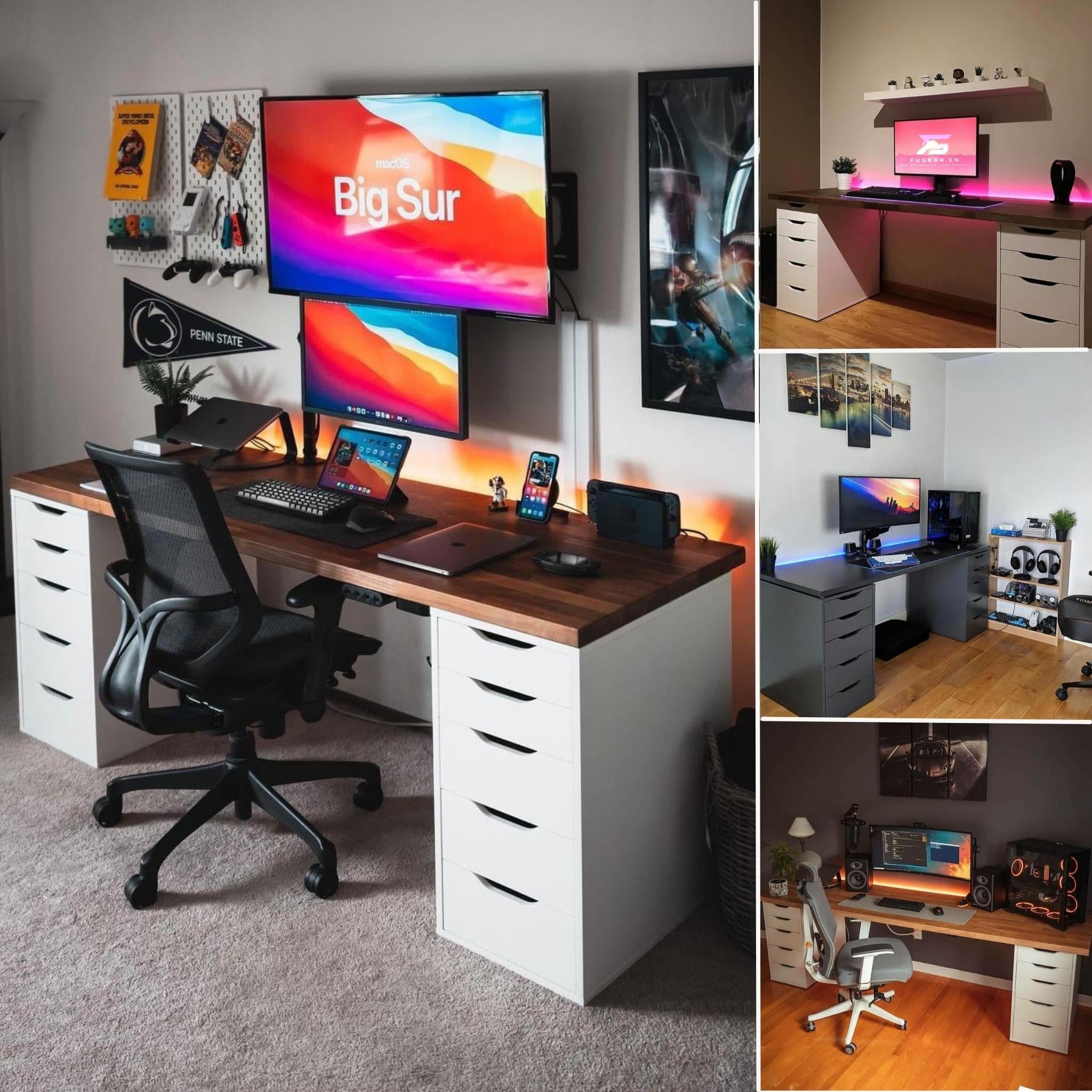 Trang Trí Không Gian Góc Máy Tính - Gaming Gear - Mô Hình Trưng Bày - Bàn Ghế Gaming.